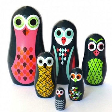 Nesting owl dolls